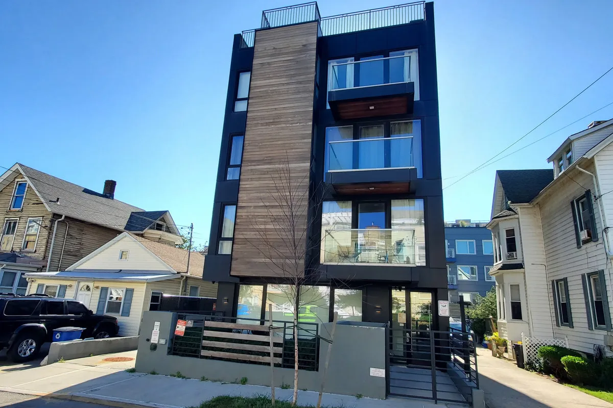 Beach 101st Street, the completed building from the street